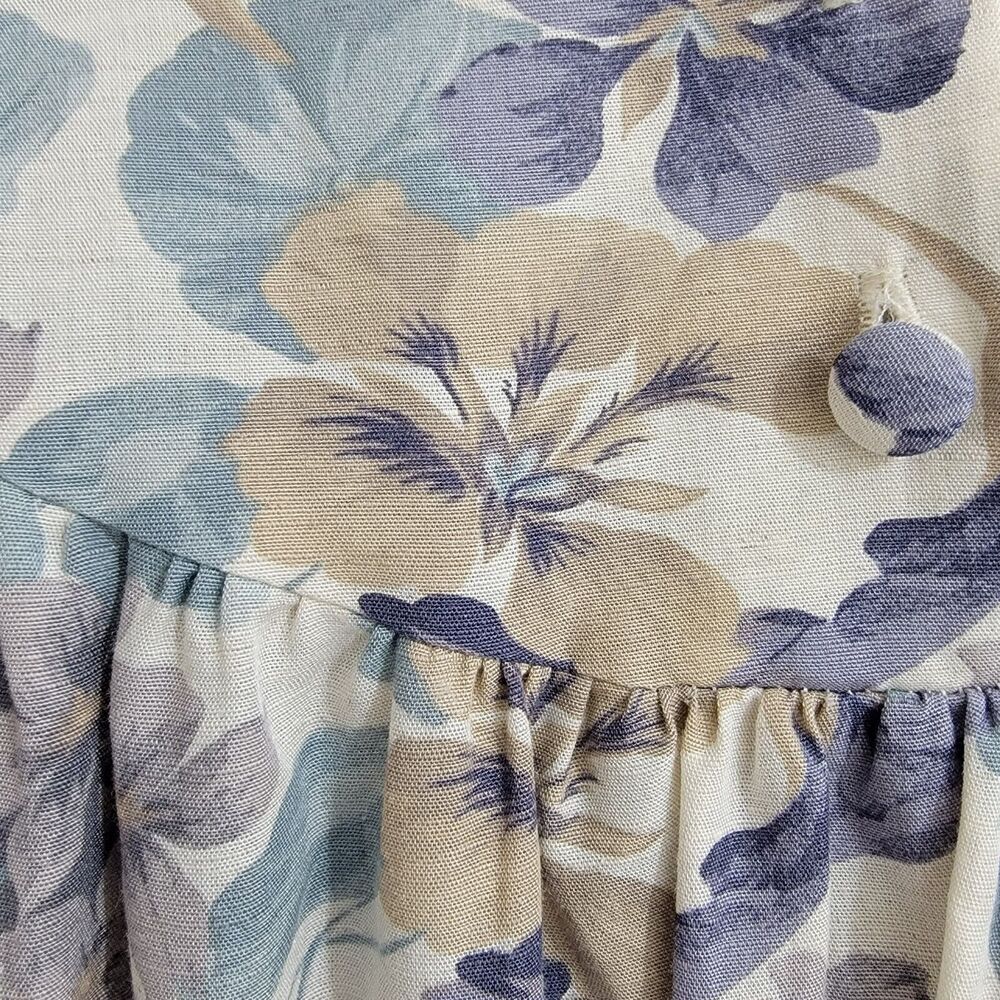 VTG Laura Ashley Great Britain Floral Puff Sleeve Midi Dress Sz 12 Cottagecore - Picture 5 of 16